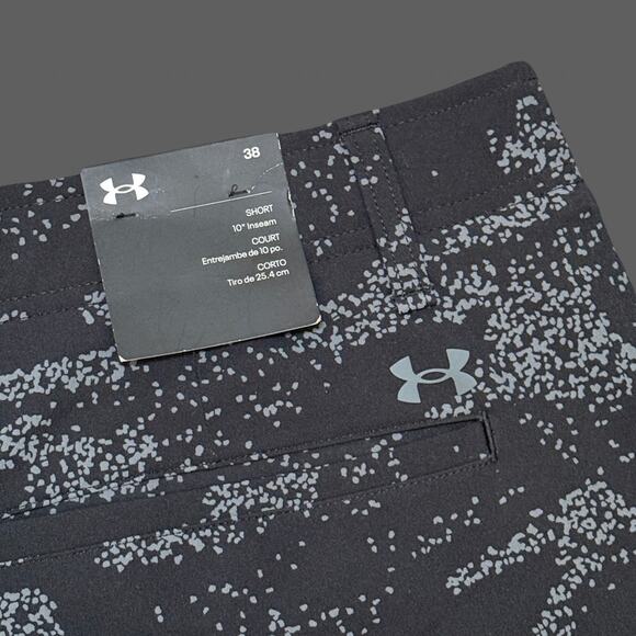 Under Armour Golf Printed Shorts Men’s 38 NWT Black/Gray 10" Inseam - Picture 10 of 10